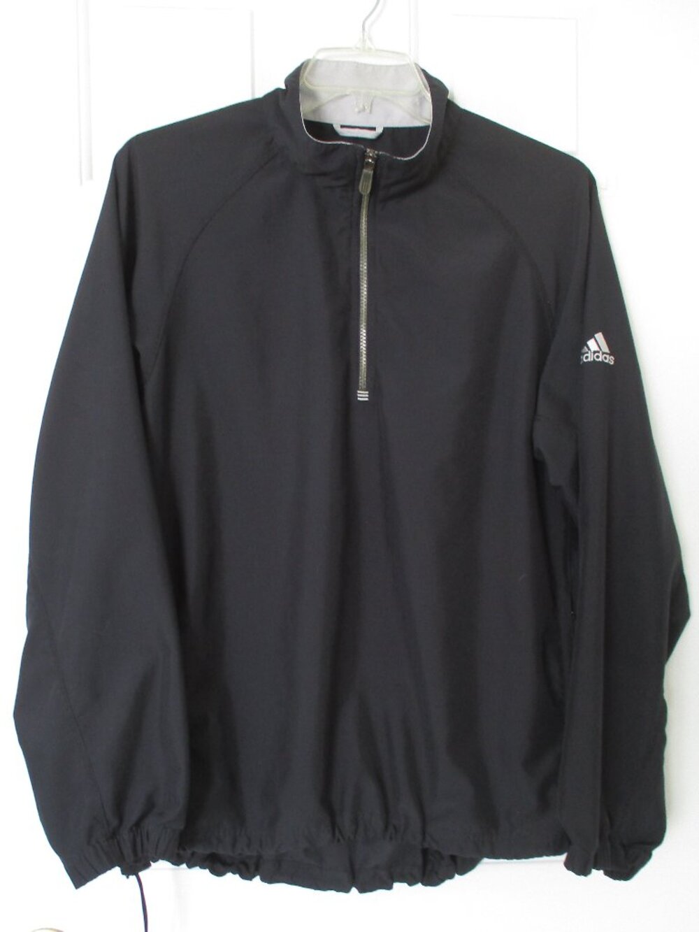 adidas ClimaShell Mens L/S Black 1/4 Zip Golf Windbreaker - Size Medium